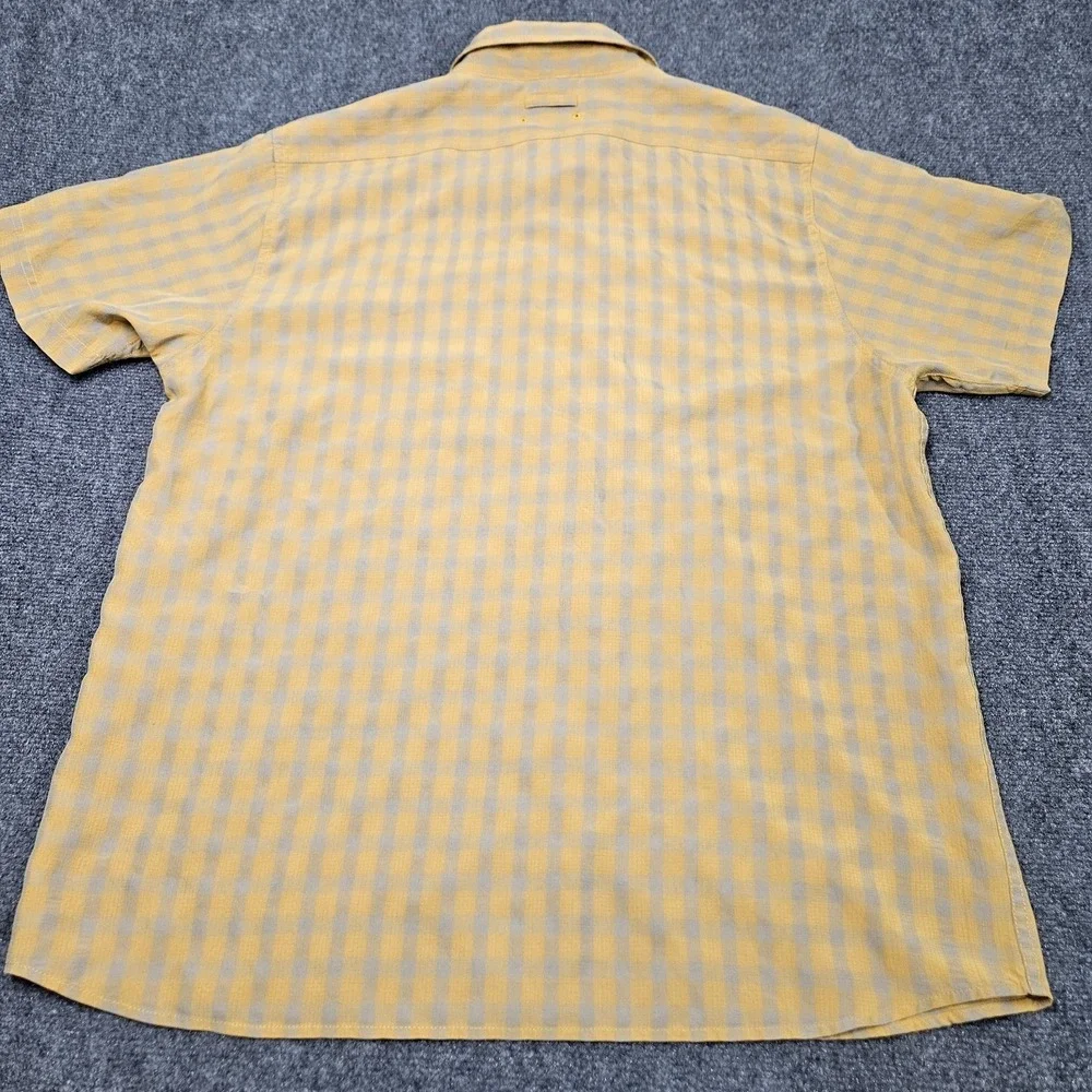 North Face Button Up Shirt Mens XL Yellow Plaid Lightweight Gorpcore Outdoor‎